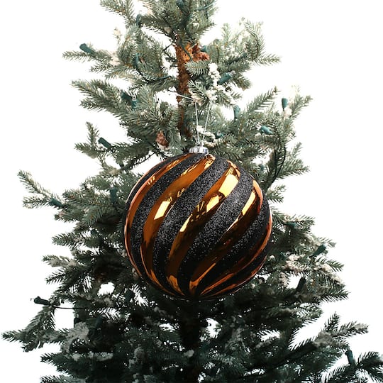 7.8" Orange & Black Ball Halloween Ornament by Ashland®